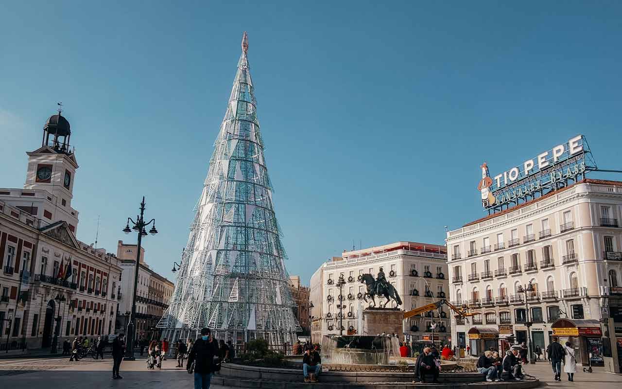 Puerta del Sol, a public square at Madrid, Spain