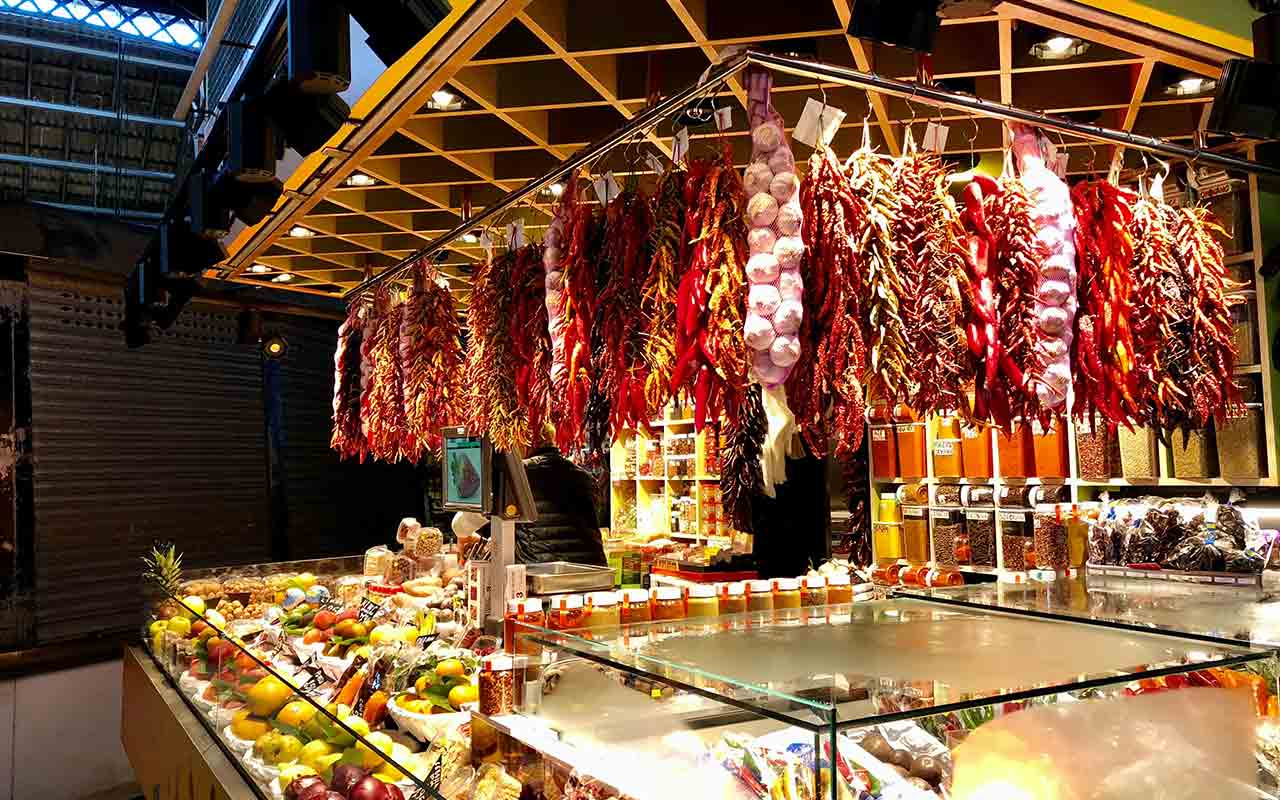 food sold in market at barcelona