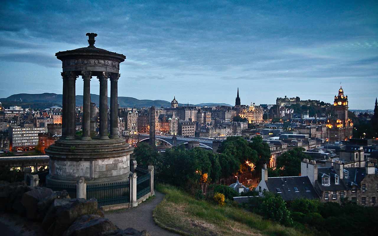 Calton Hill - one of the places that offers a great view of Edinburgh