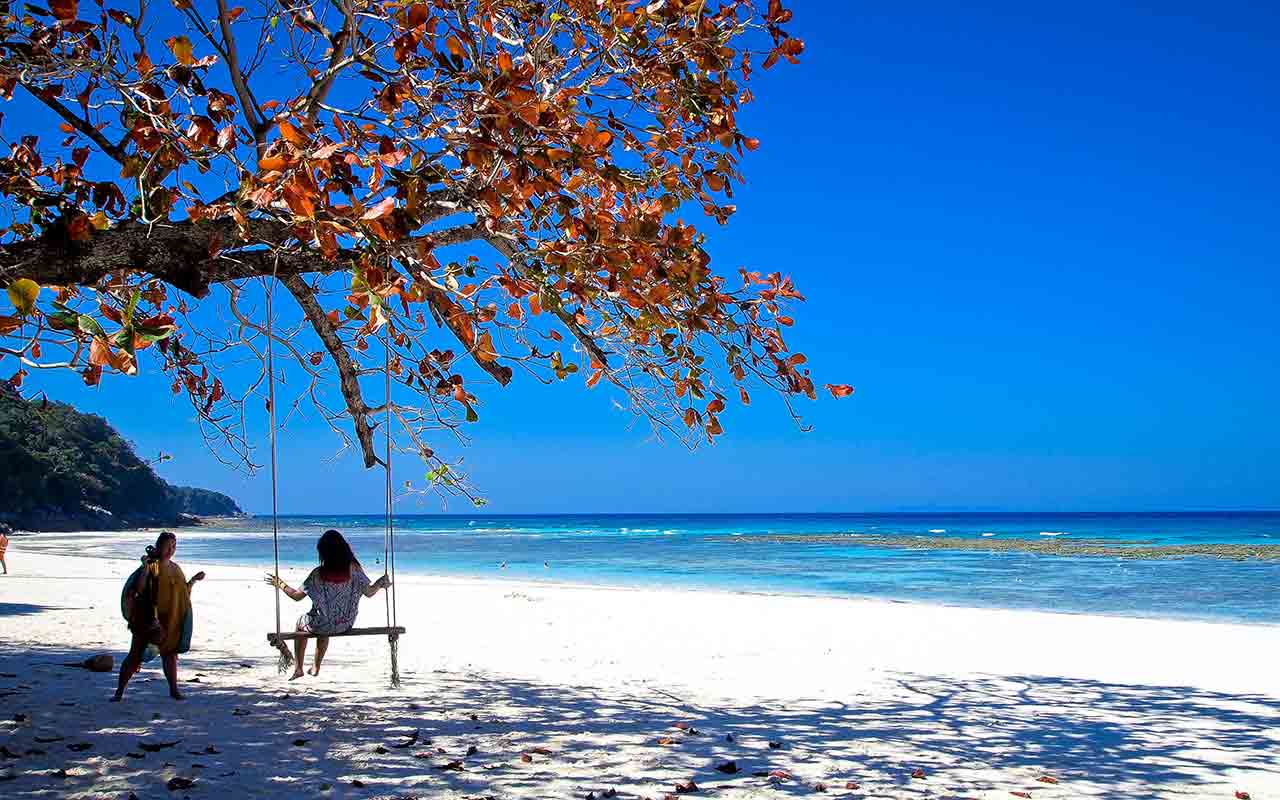 beach at tachai island thailand