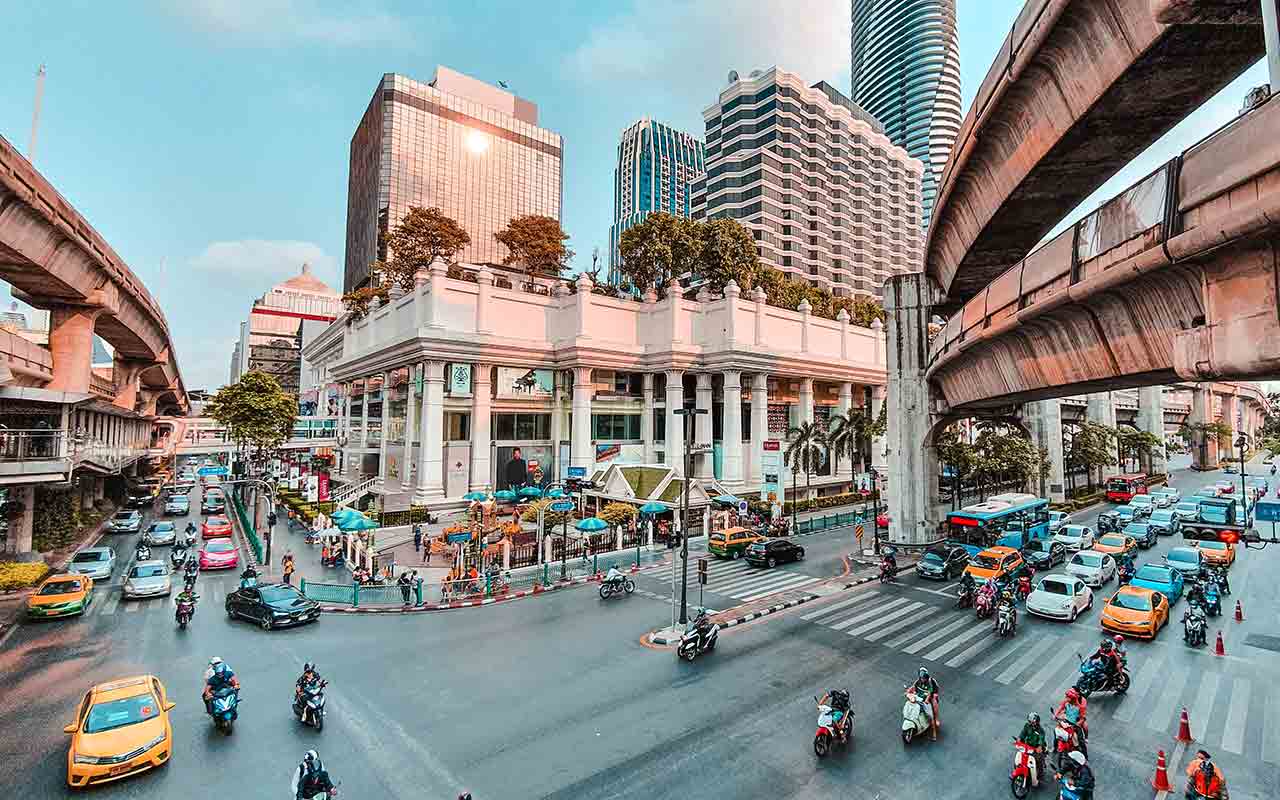 A warm and sunny day in Bangkok, Thailand between November to April are the best days to tour around.