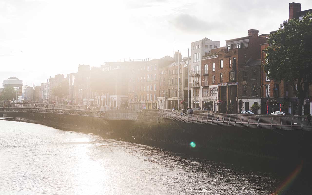 The Liffey River in Dublin, Ireland 