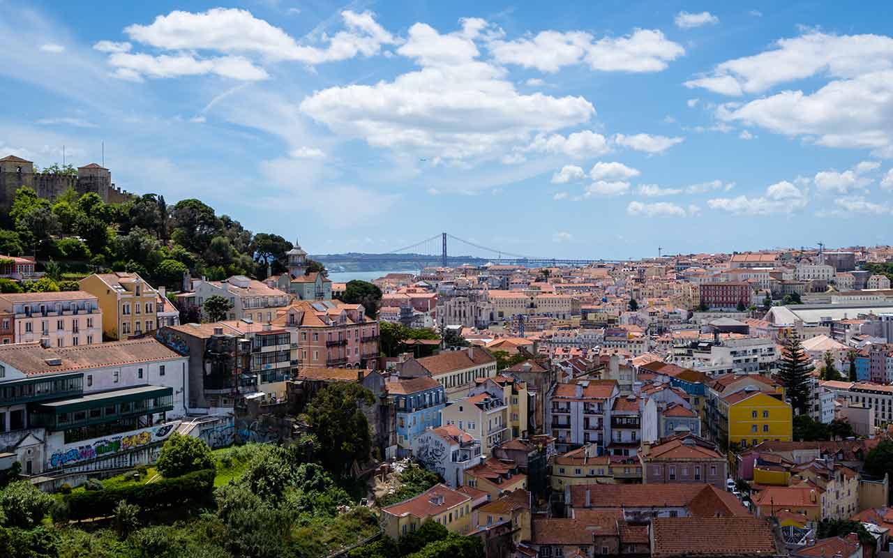 The view of Lisbon from Miradouro