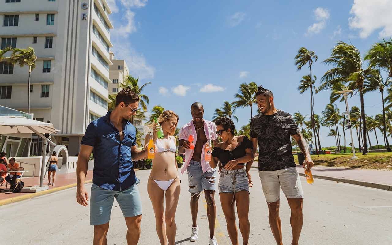 Tourists enjoying their vacation in Florida