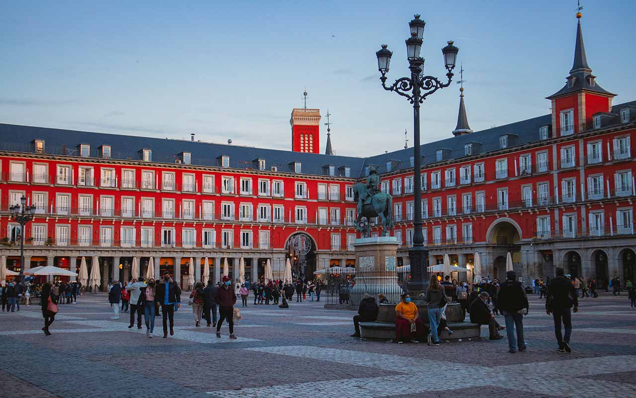 Late evening at Plaza de Mayor, Madrid