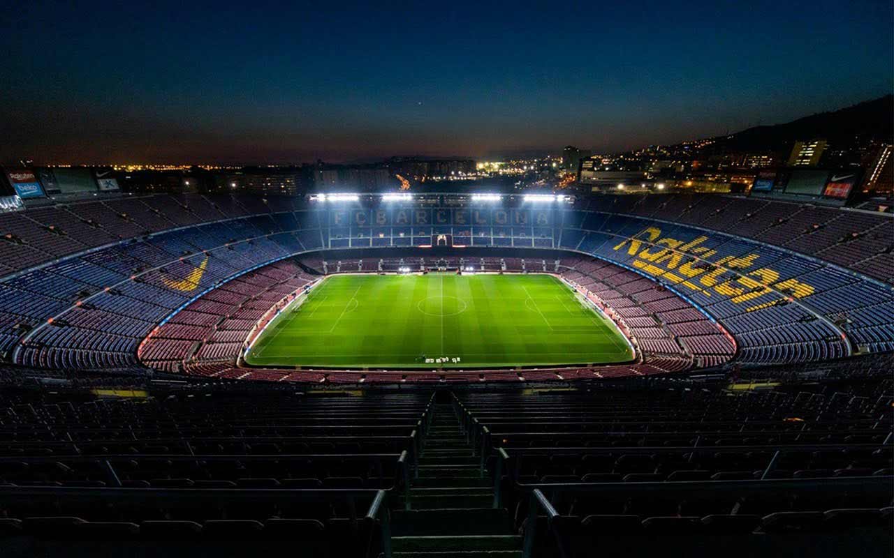 A wide view of Camp Nuo, the home stadium of the famous club - FC Barcelona.