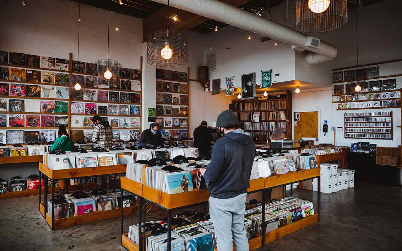 A consumer record store in Portland