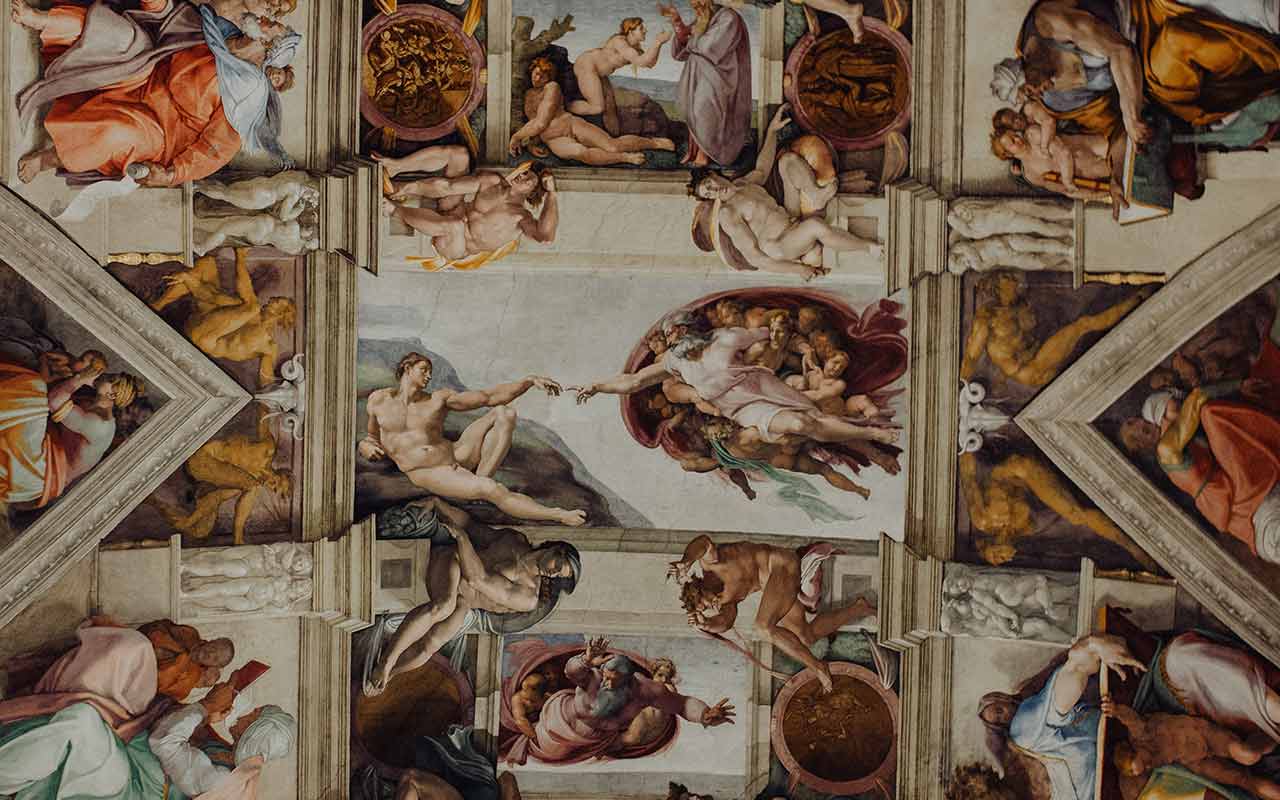 The ceiling of Sistine Chapel