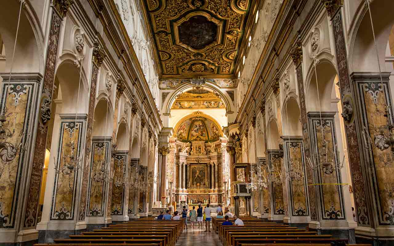 The grand interior of Amalfi Cathedral