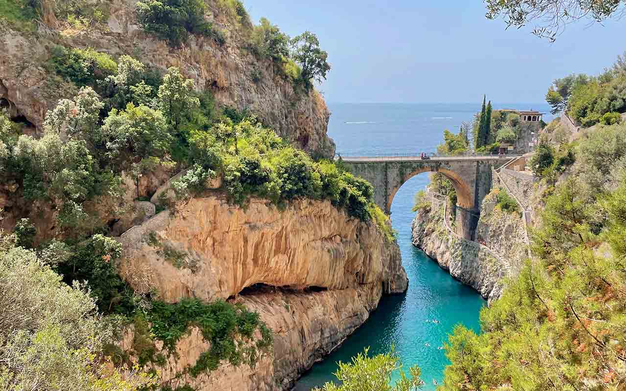 Furore Beach in Salerno region of Italy