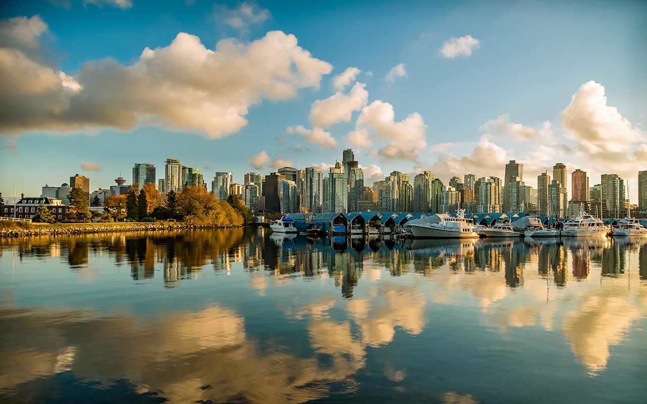 The skyline in Vancouver, Canada