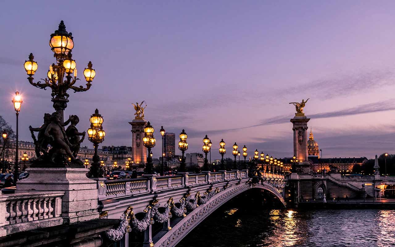 The Pont Alexandre III bridge in Paris, France