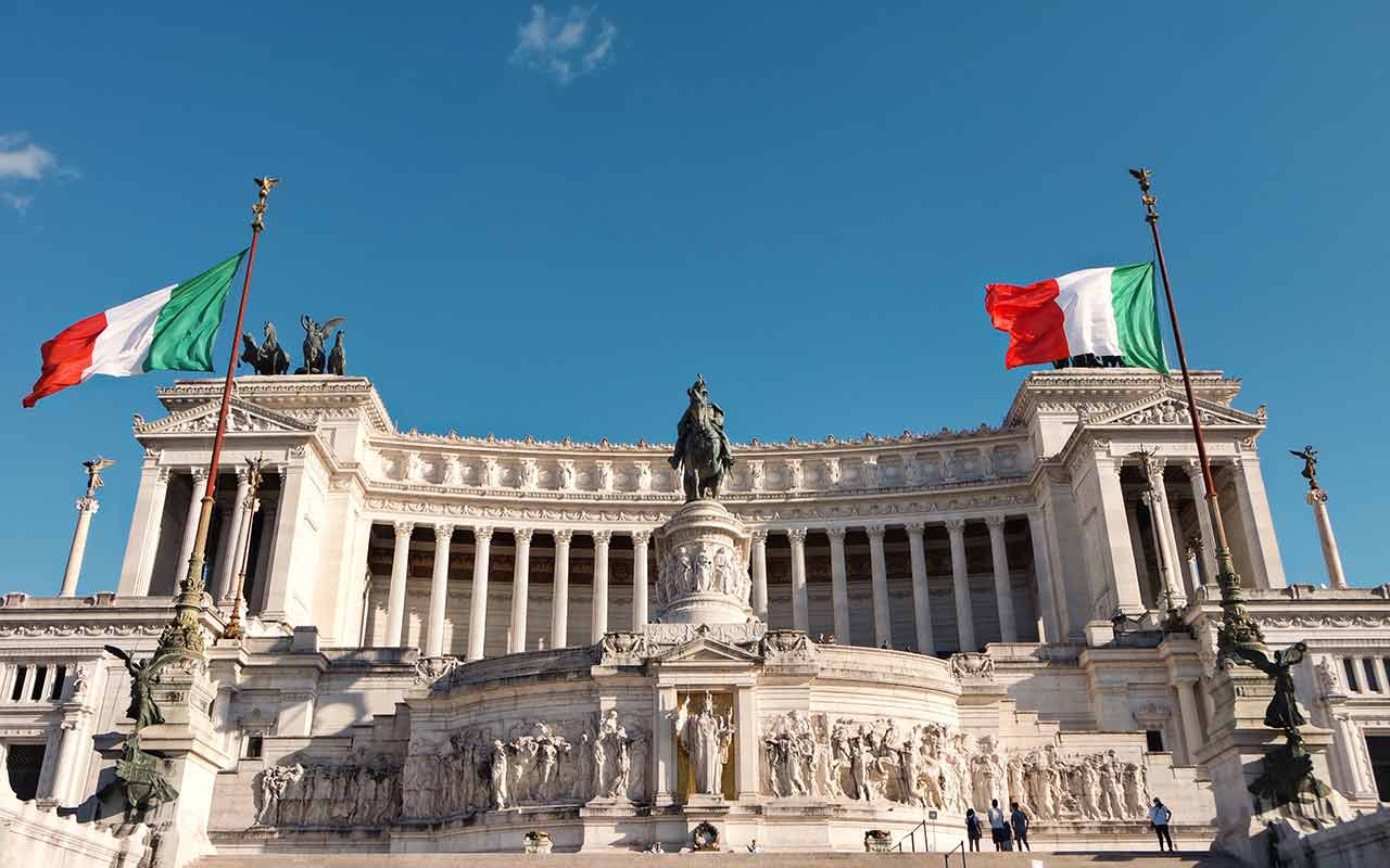 Welcome to Italy! The Piazza Venezia in Rome, Italy one of its famed landmarks