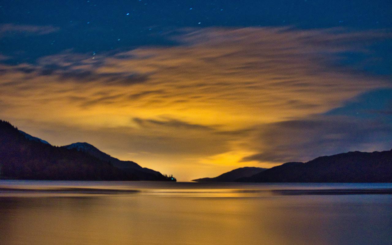 The view of Loch Ness during early morning