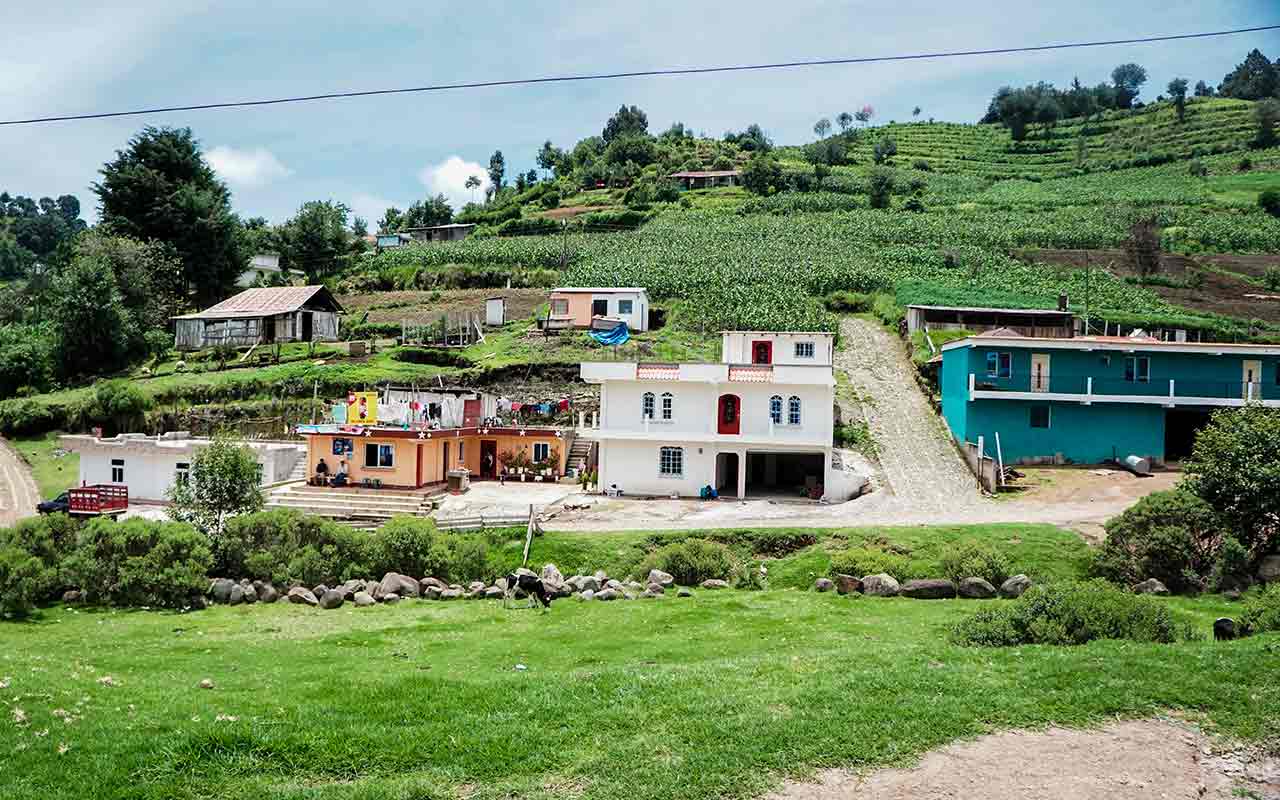 A small village in Guatemala - this type of villages is a common sight in Central America