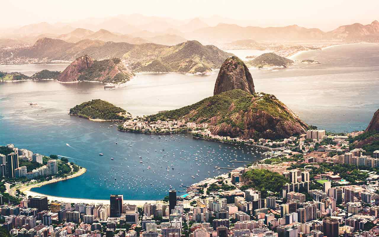 An aerial view of Rio de Janiero, Brazil 