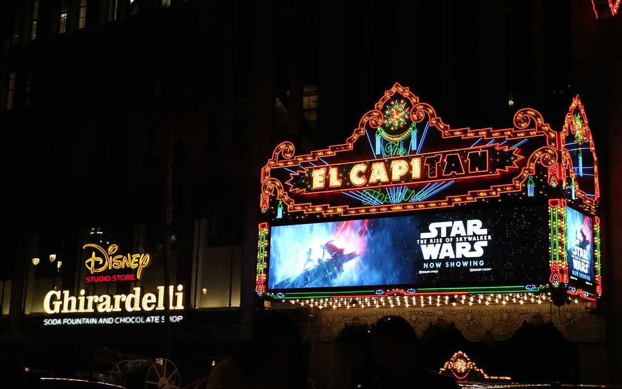 Celebrities can be spotted in El Capitan Theatre where some movie premiers are done
