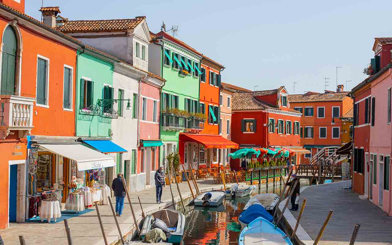 Colorful village in Burano, Italy