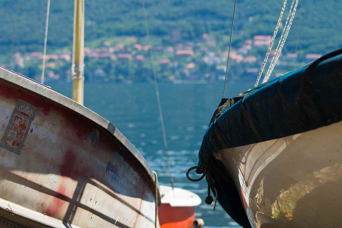 boats lake como italy